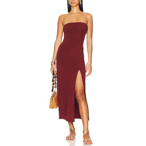 Free People 'Hayley' Red Cotton Midi Dress Size S